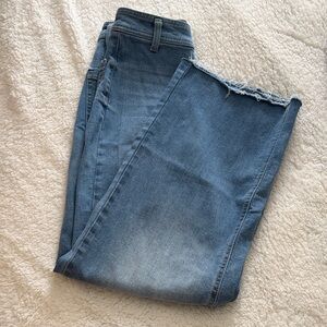 OAT Women’s Wide Leg Blue Distressed Jeans